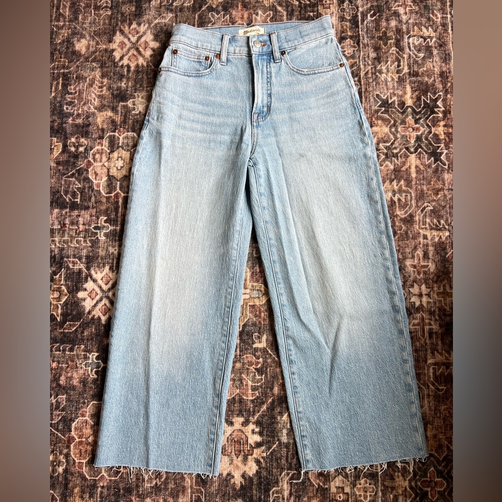 NWT Madewell - Perfect Vintage Wide Leg Crop RAW Hem Jean - Size 25